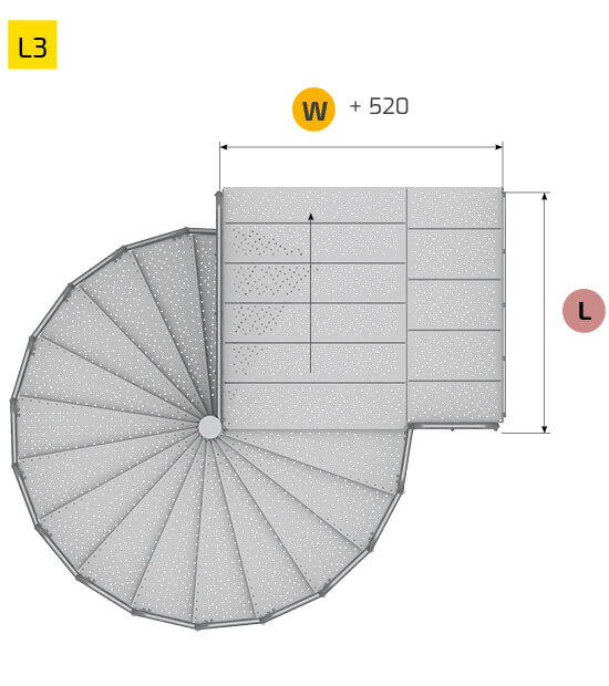 Schody modułowe kręcone - specyfikacja techniczne